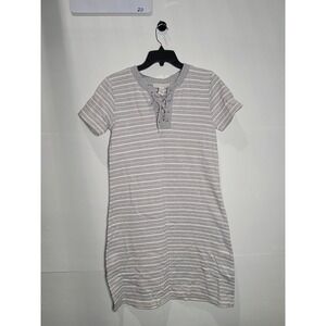Womens Real Comfort Gray/White Striped dress, size Small (S),‎ Lace Up front